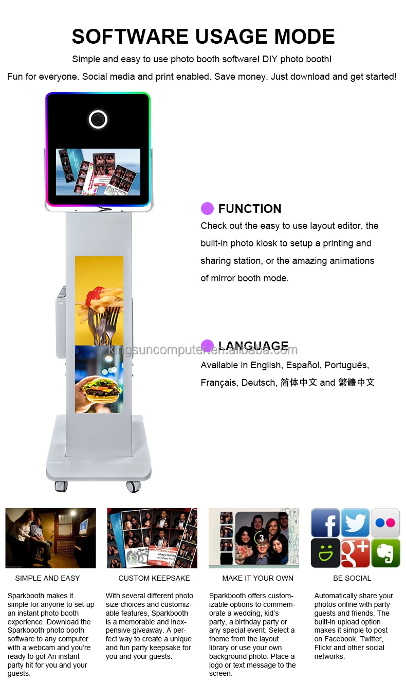 Portable Dslr Photo Booth Digital Booth 29 Inch Lcd Screen Photo Booth