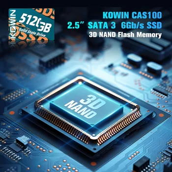 KOWIN 512GB SATA SSD - Real Storage Capacity, 520MB/s Read Speed