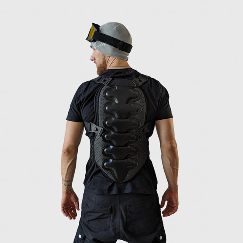 Hard PE Shell Motorcycle Riding Spine Protector with Detachable Thick EVA Protection Back Pad Back Protection Guard Clothing
