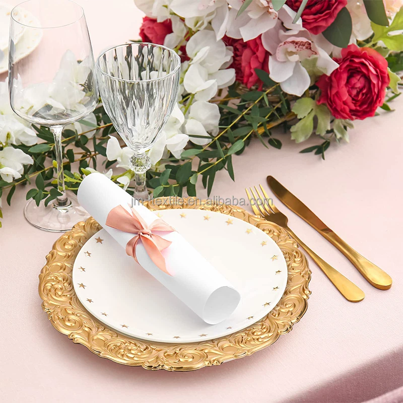 13 Inch Gold Embossed Plastic Charger Plates Round Acrylic Dinner Plate