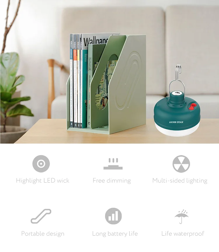 Akko Star 13w Outdoor Light Bulb - Rechargeable Camping Magnetic Light Bulb