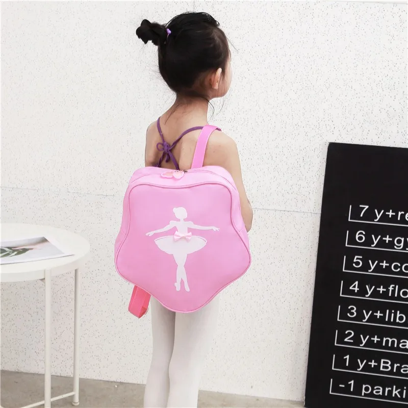 Latin Ballet Oxford Cloth Children's Large Durable Ballet Backpack Kids  Cute Skirt Back Pack Bag Star Dance Bags for Girls