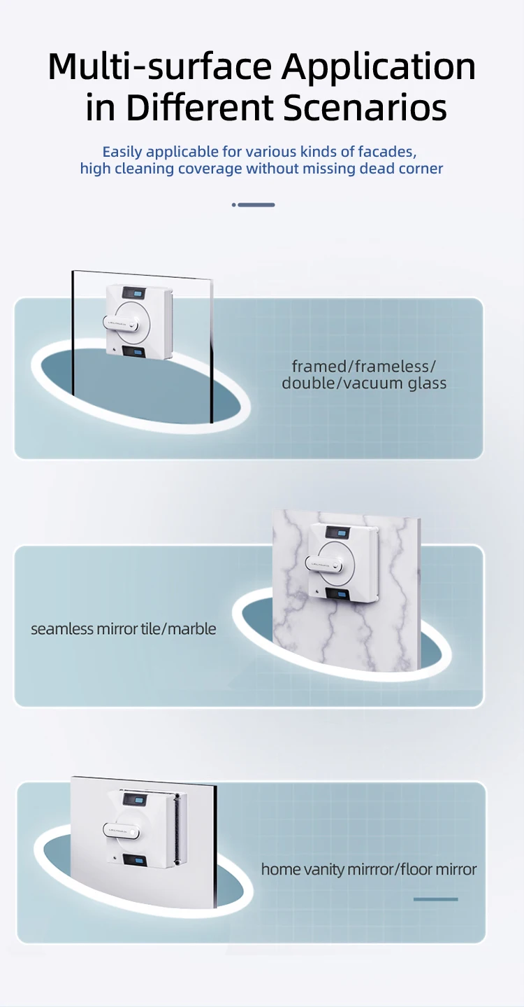 The Latest Upgrade Robot Window Cleaner with 2 Sides Water Tank, Auto Spray Water Robot Window Vacuum Cleaner