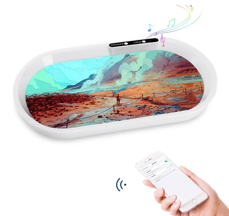 Custom Logo Led Rolling Tray With Speaker Rolling Tray Glowing Light Up