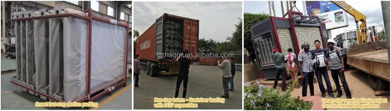 Smart Bus Shelter Air Conditioned Bus Station Closed type Bus Stop with Advertising Light Box Outdoor in Dubai UAE