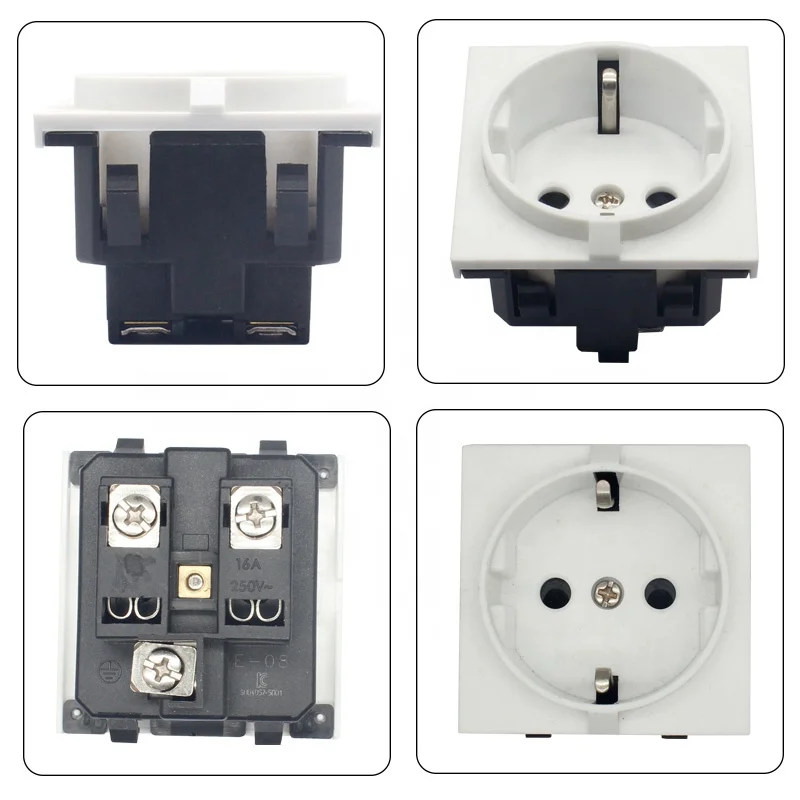 Eurocode Germany 3 PIN AC Outlet Industrial Wall Socket Adapter Plug with EU Socket Connector