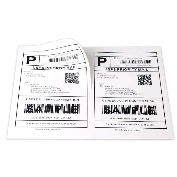 half sheet mailing labels