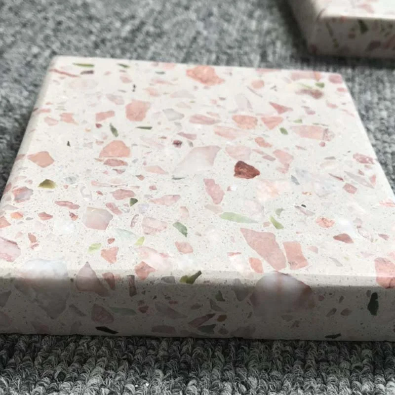 Напольная плитка BOTON STONE Pink Terrazzo, сделано в Китае, завод Yunfu, розовый Terrazzo искусственный