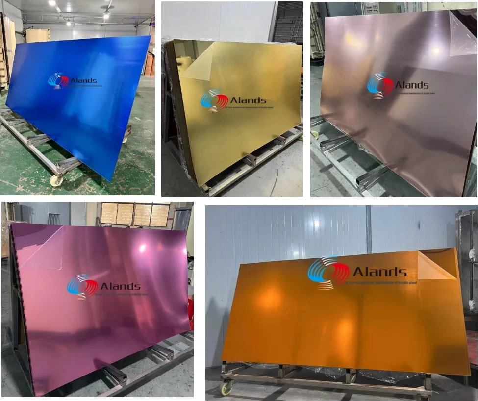 High Reflective Self-adhesive Gold Silver Acrylic Mirror Sheet Grey Paint Mirror Acrylic Sheet 0.8mm 1mm 2mm 3mm