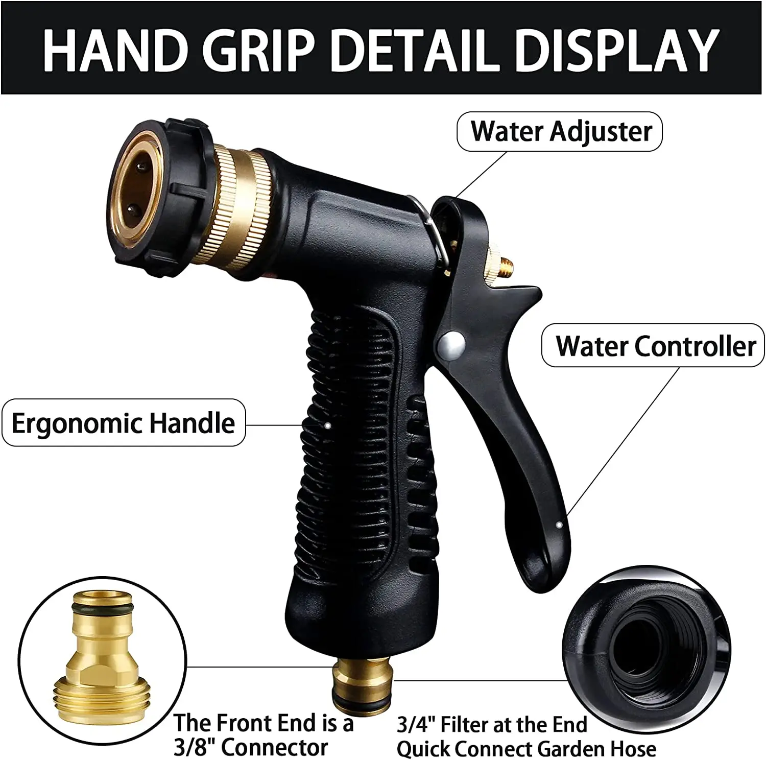 Garden Hose Car Wash Cleaning Snow Foam Cannon Lance Spray Sprayer Foam