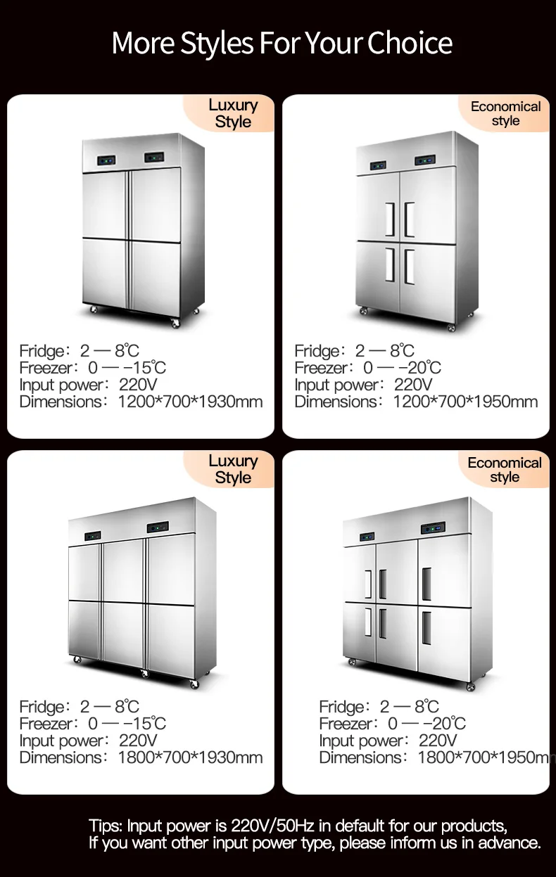 Commercial Kitchen Refrigerator 4 Doors Upright Freezers Side By Side