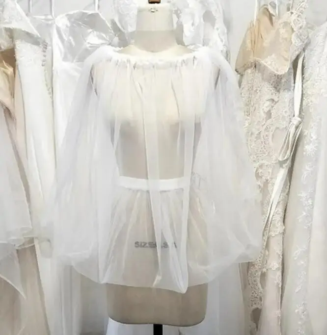 2023 New Design Bridal Wedding Dress Toilet Petticoat Elastic Waist One Layer Soft Tulle Skirt Underskirt Save You From Toilet