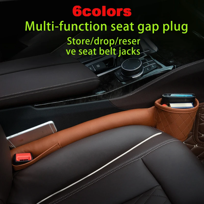 Car Seat Gap Storage Organizer, 12 * 17CM, Porta Oggetti Per Auto, Tasche a Fessura Della Sedile, Porta Oggetti Sedile Auto, Cuoio, Tipo Della Pasta, Per Cellulari, Chiavi, Occhiali (Nero