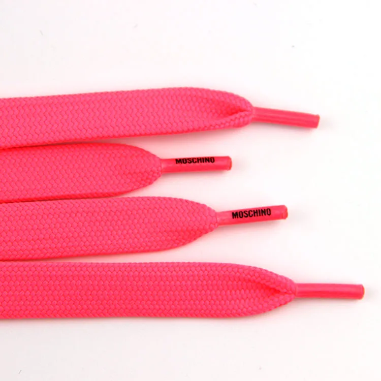 Xinda Factory Price Popular 16mm 18mm Custom Fat Shoe Laces Super Wide Polyester Flat Shoe Laces Pink Color Shoelaces