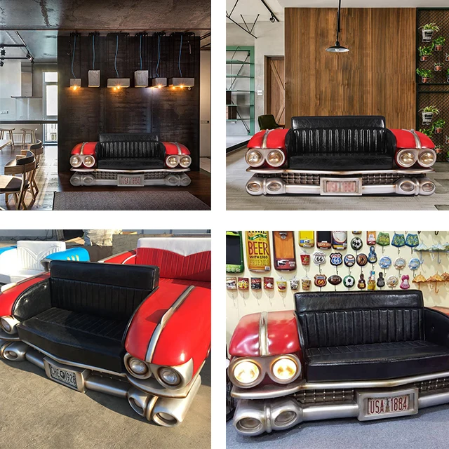 American Style Car Shape Sofa With Lights Decor Couch Living Room Sofa ...