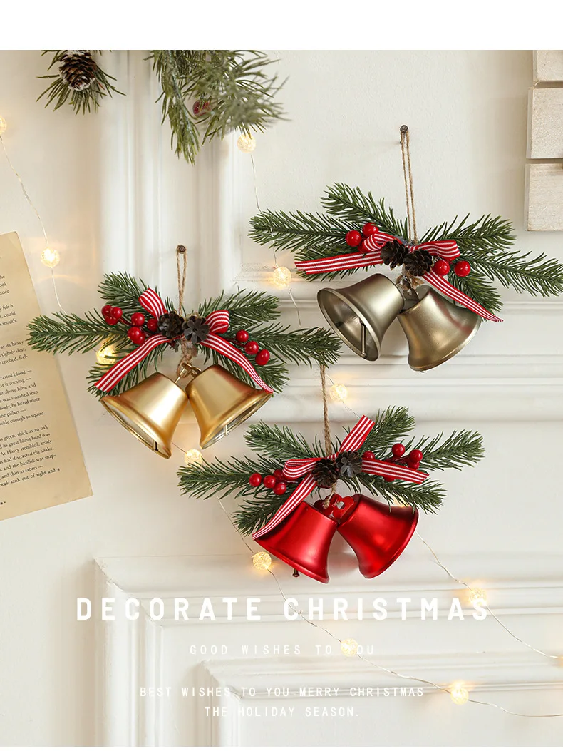Vintage Hanging Bell Christmas Tree Decor Christmas Bell Ornaments Door Christmas Bells for Decoration details