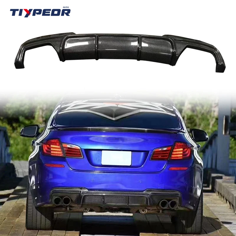 product tiypeor carbon fiber rear spoiler rear lip diffuser lip for bmw 5 series f10 f18 520i 528i 530i 535i m5 v style568-3