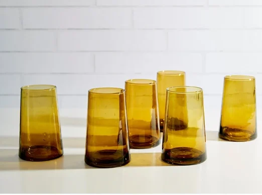 Set of 6 Handmade Moroccan Cone Glassware