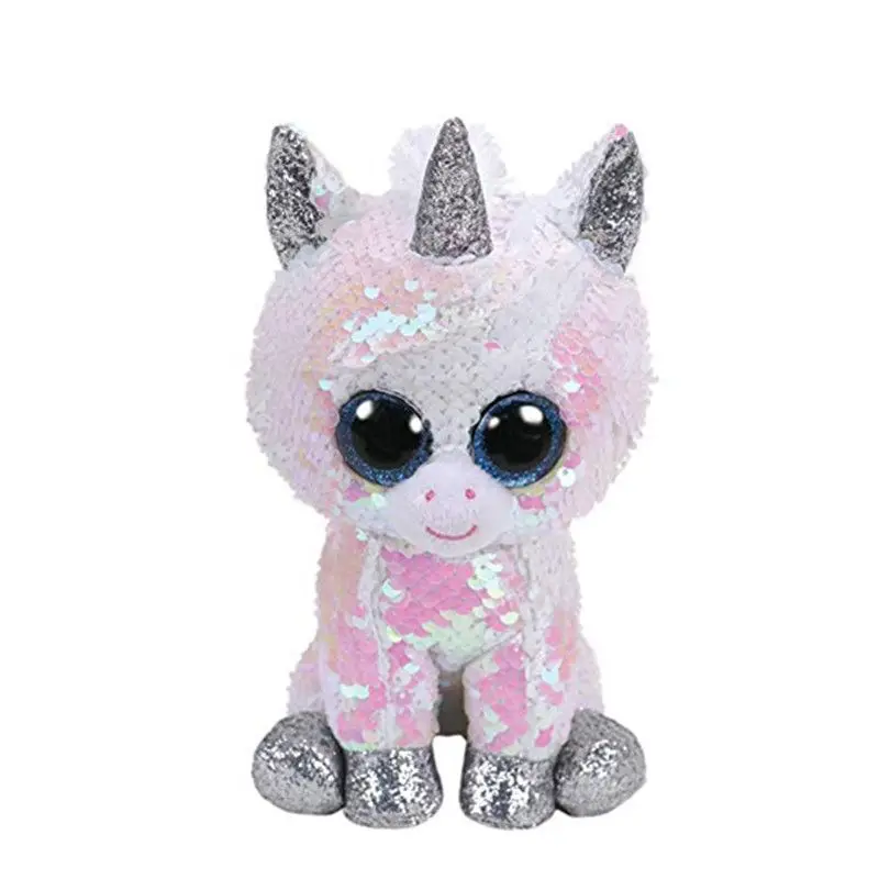 Xux Plush Cute Sequin Unicorn Owl Horse Rabbit Big Eyes Sequin Animal ...
