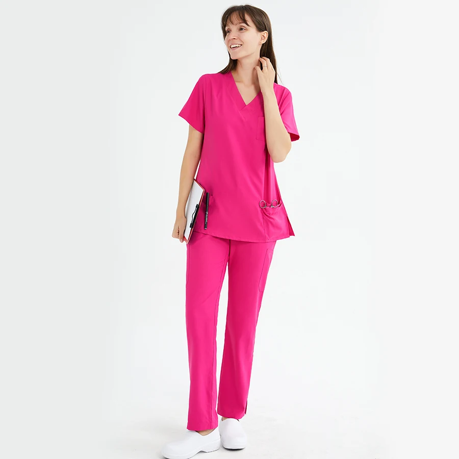Polyester Rayon Spandex Scrubs Uniforms Sets Fashionable Designs New Style Medical Hospital