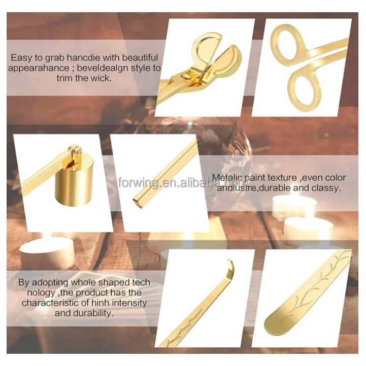 3 In 1 Candle Accessory Set Wick Trimmer Cutter Snuffer Extinguisher
