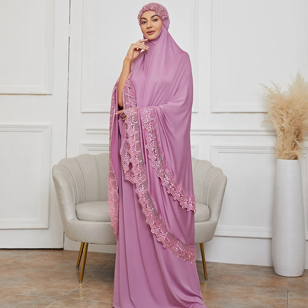 2022 New Design Simple Style Muslim Abaya Muslim Prayer Clothes Wholesale Milk Silk Muslim Women