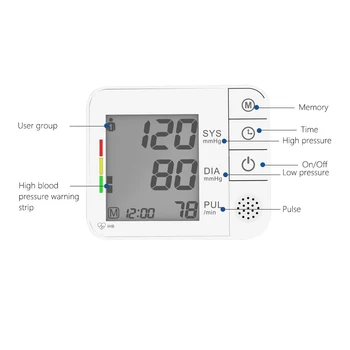 Tensiometro LED Display Upper Arm Digital Automatic Blood Pressure Monitors Sphygmomanometer Cuff BP Machine for Home Use CE