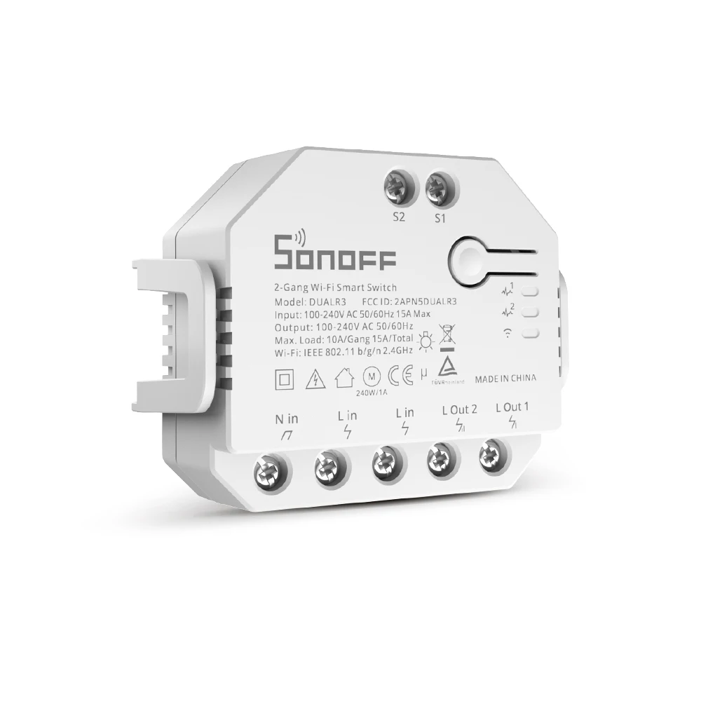 SONOFF DUALR3 Dual Relay Module Wifi DIY MINI Switch Two Way Power Metering 2 Gang Smart Switch Timing Smart Home with EWeLink
