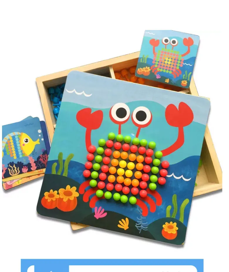 Creative 3D Mushroom Nail Beads Puzzle Game for Kids - Educational Fun! main image 0