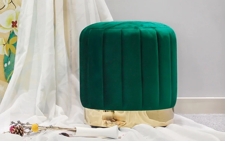 Customized Furniture Wholesale Family House Velvet Stool Indoor Lounge Modern Ottoman