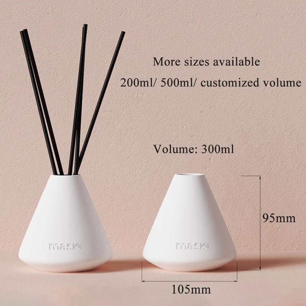 Luxury Ceramic Reed Diffuser Set Essential Oil Ceramic Matte Empty Reed ...