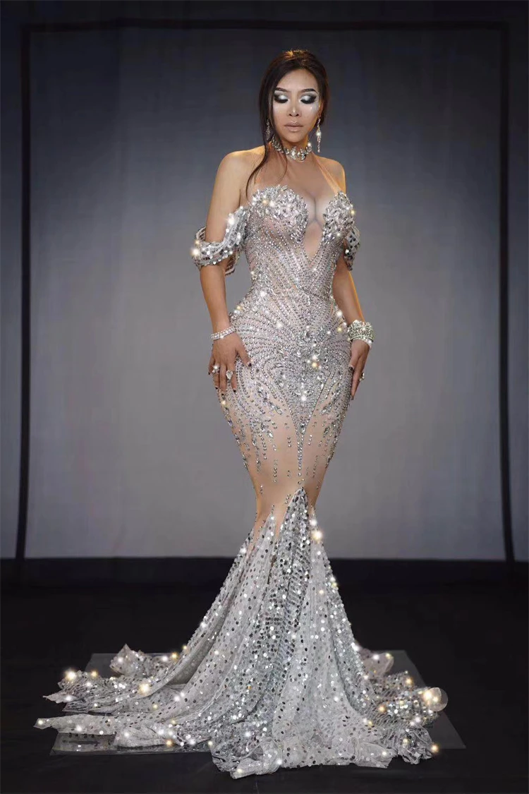 2023 Custom Organza Beaded Strapless Catwalks Roupa Vestido Largo De Mujer Wedding Dress Gown Haute Couture Tailed Dress 2023 Custom Organza Beaded Strapless Catwalks Roupa Vestido Largo De Mujer Wedding Dress Gown Haute Couture Tailed Dress