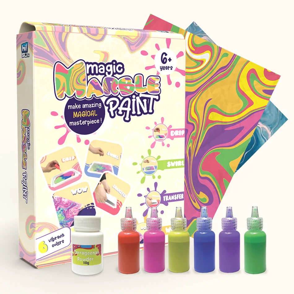 DIY Marbling Paint Art Kit For Kids Colored Water Marbling