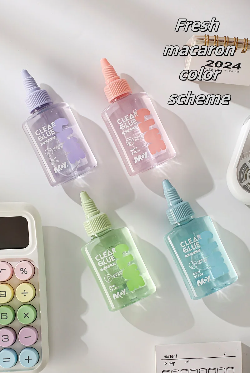 High Concentration Transparent Liquid Glue  for Office Use Children Students Handmade DIY Slime Paper Clear Glue Rotate Opening