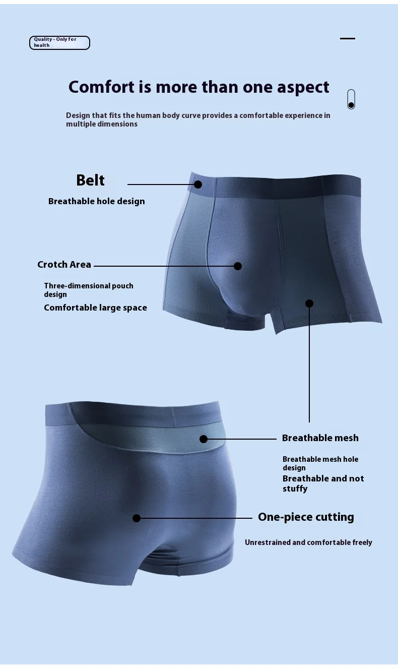 New Arrival Men's Underwear Breathable  Antibacterial Modal Men's Boxer Briefs Modal Men's Underpants Custom OEM Supplier