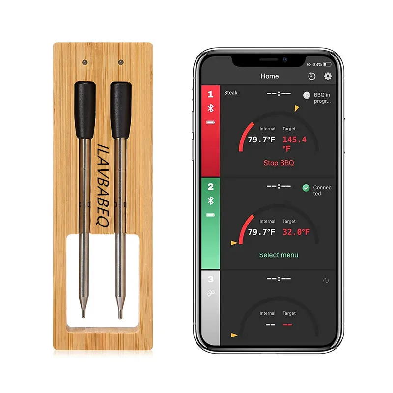 Wireless Meat Thermometer with Bluetooth for 164ft Range on The