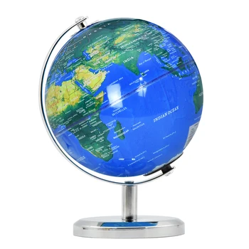 14CM metal frame plastic geography education globe earth world map globe light lamp for decor kids teaching tool