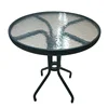 Round Steel glass table