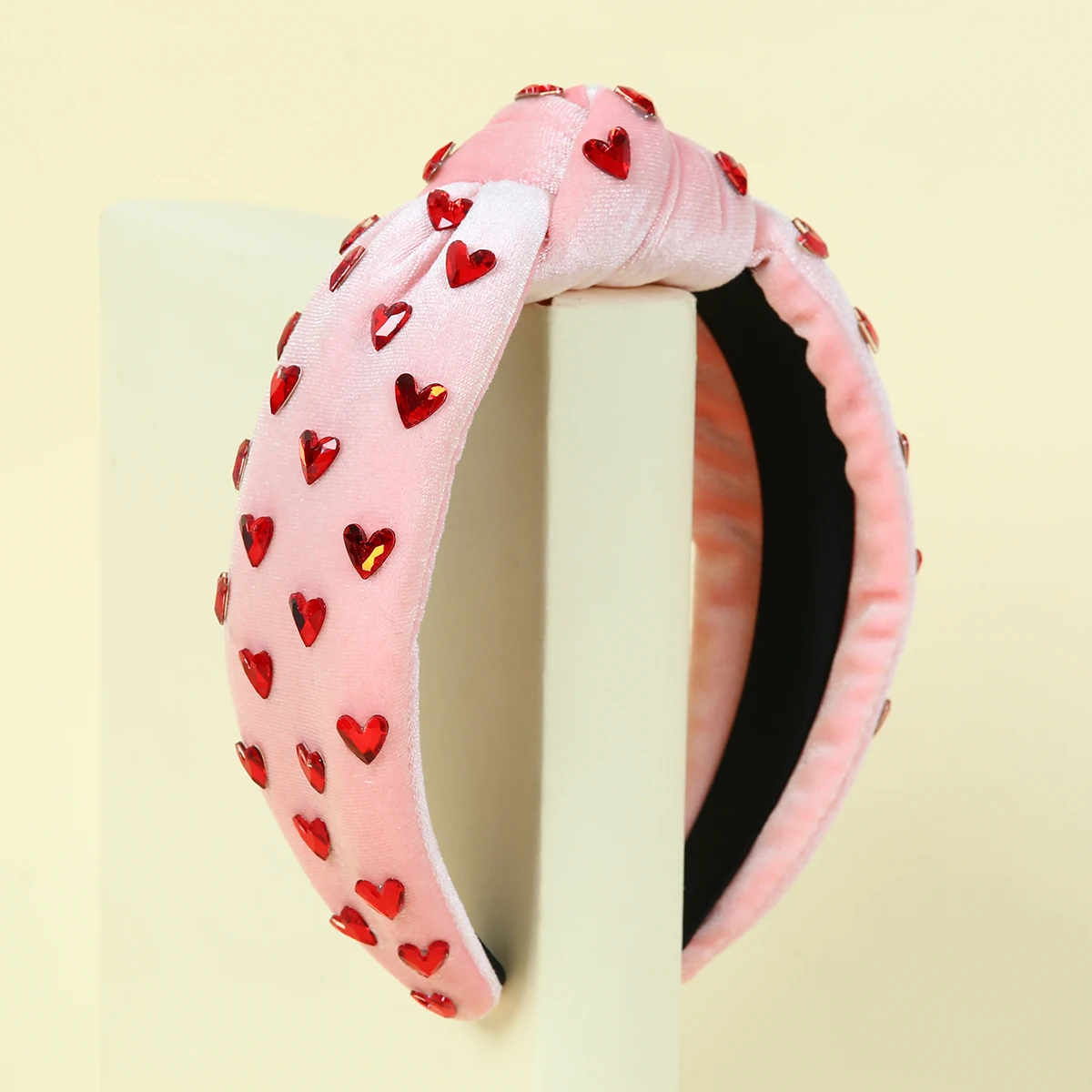 High Quality Pink Velvet Love Headband Valentine's Day Hair Accessories