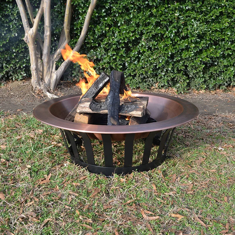 40英寸铜户外木炭火坑