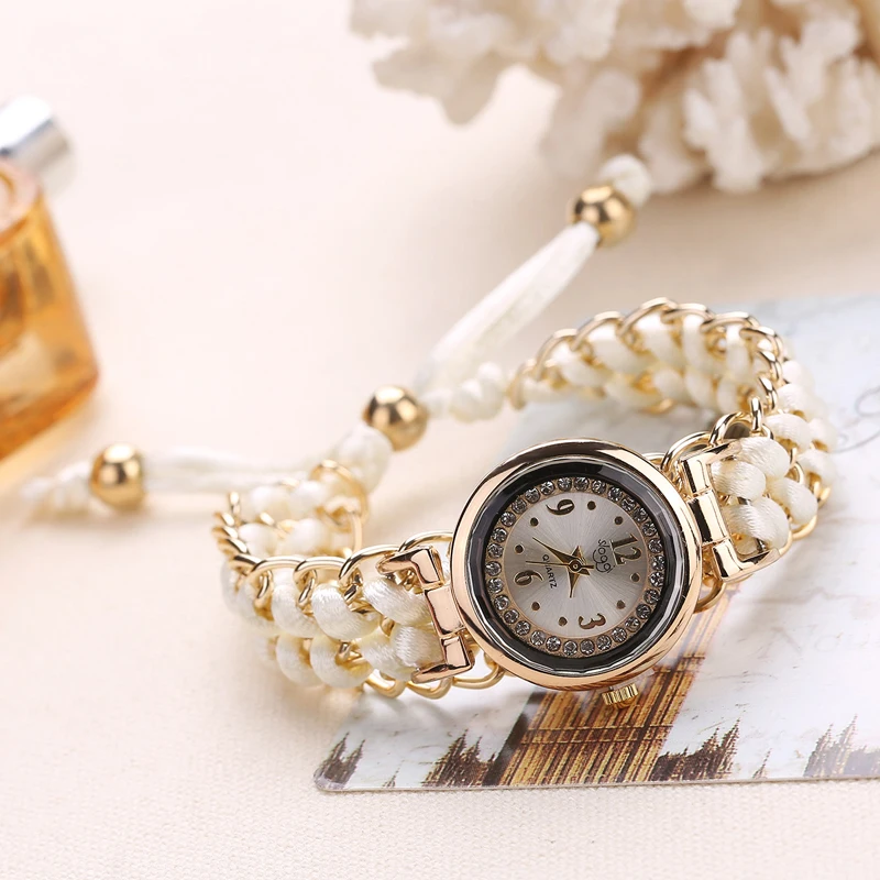 2022 New Design Creative Multi Color Bracelet Watch Ladies Braided Rope Strap Casual Quartz Wristwatch Reloj Muje for Women Gift