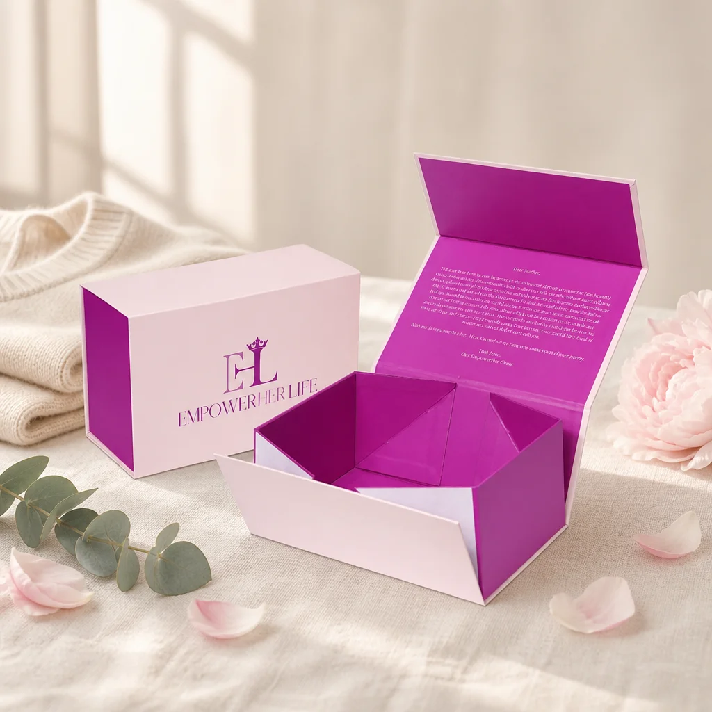 Custom Magnetic Folding Gift Box for Apparel Clothing Packaging Luxury Collapsible Box with Logo