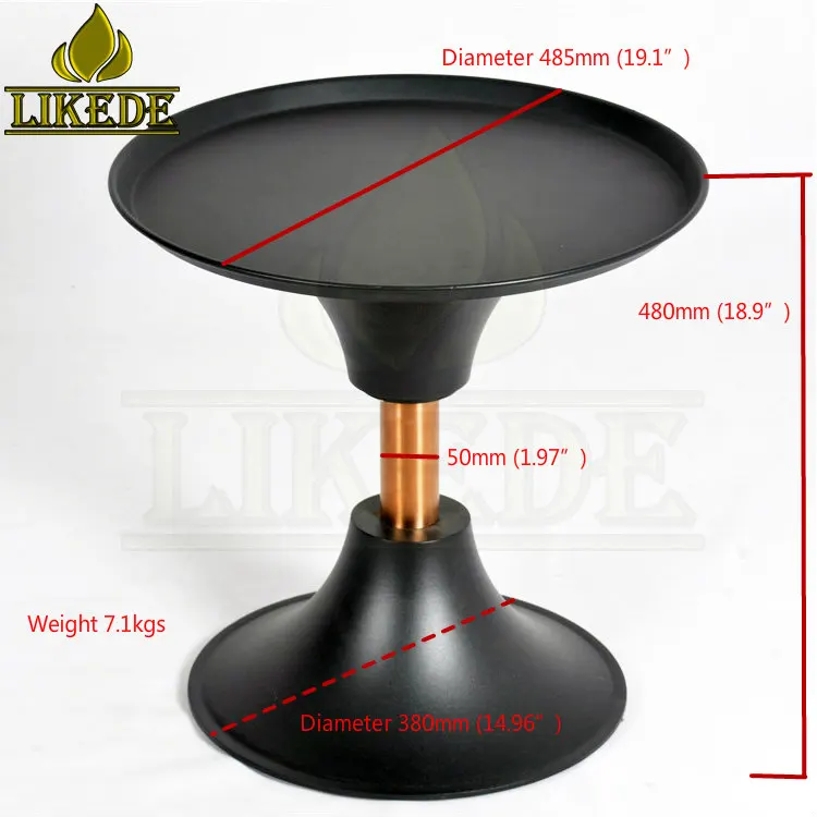 Modern Metal Black Cast Iron and Aluminium Alloy Coffee Tea Table Featuring Steel Legs