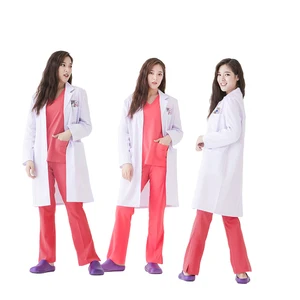 White Lab Coat Hospital Uniform Woven for Women Uniform Designs Polyester Cotton Women's High Quality White Gown