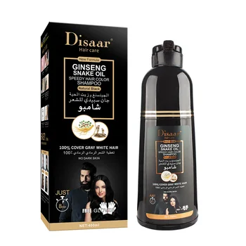 Dissar Natural Black Hair Color Shampoo Ginger Extract 3 1 Plant-Based Hair Care Gloss Shine Permanent Hair Dye Cream OEM ODM