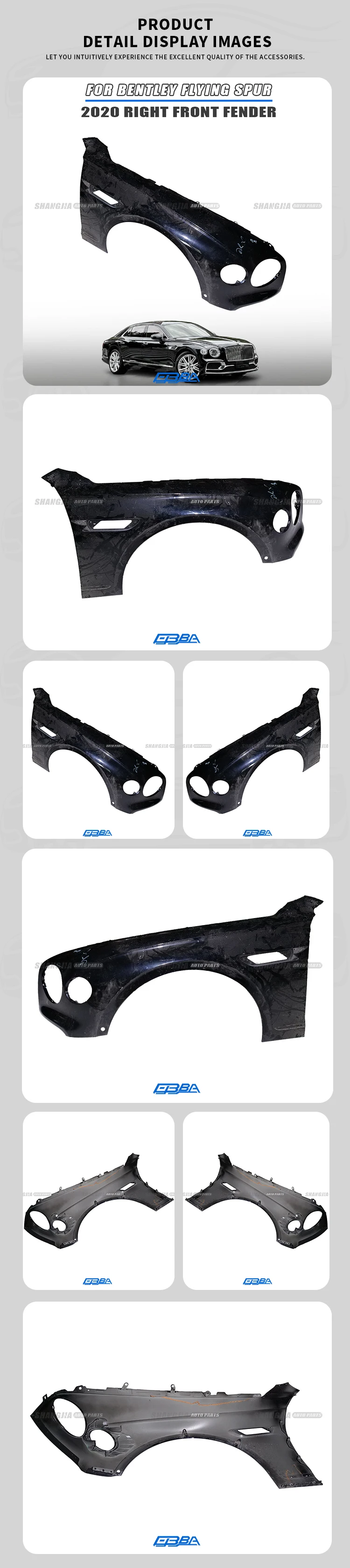 Left And Right Side Front Fender For Bentley Flying Spur 2020 OEM 3SE821101F 3SE821102K Used Car Parts High Quality Disassembled details