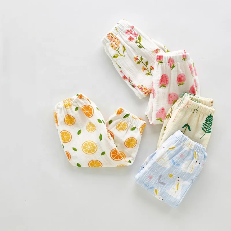 Детские брюки из крепа с принтом предотвращающие появление комаров, детские брюки, крутые и дышащие летние подвесные брюки-шаровары