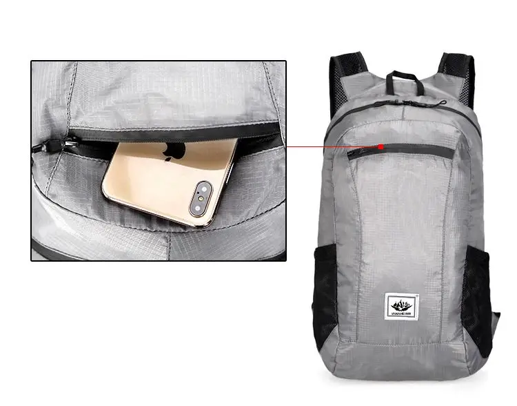 Custom Portable Travel Leisure Outdoor Riding Trekking Bags Running Waterproof  Folding Ultralight Skin Expandable Backpack