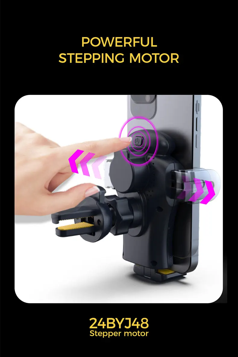 Custom Logo Qi2 15W Fast Charge Air Outlet Auto Clamping Wireless Car Charger for Universal Mobile Phone