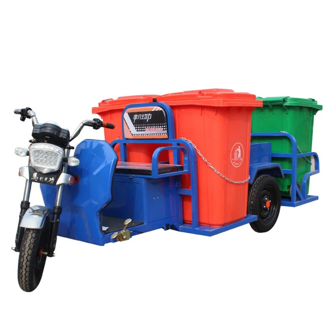 Property Electric Three-wheeled Garbage Can Transfer Truck Small Tricycle Garbage Bin Truck Garbage Truck Tricycle Cargo 10 4x4